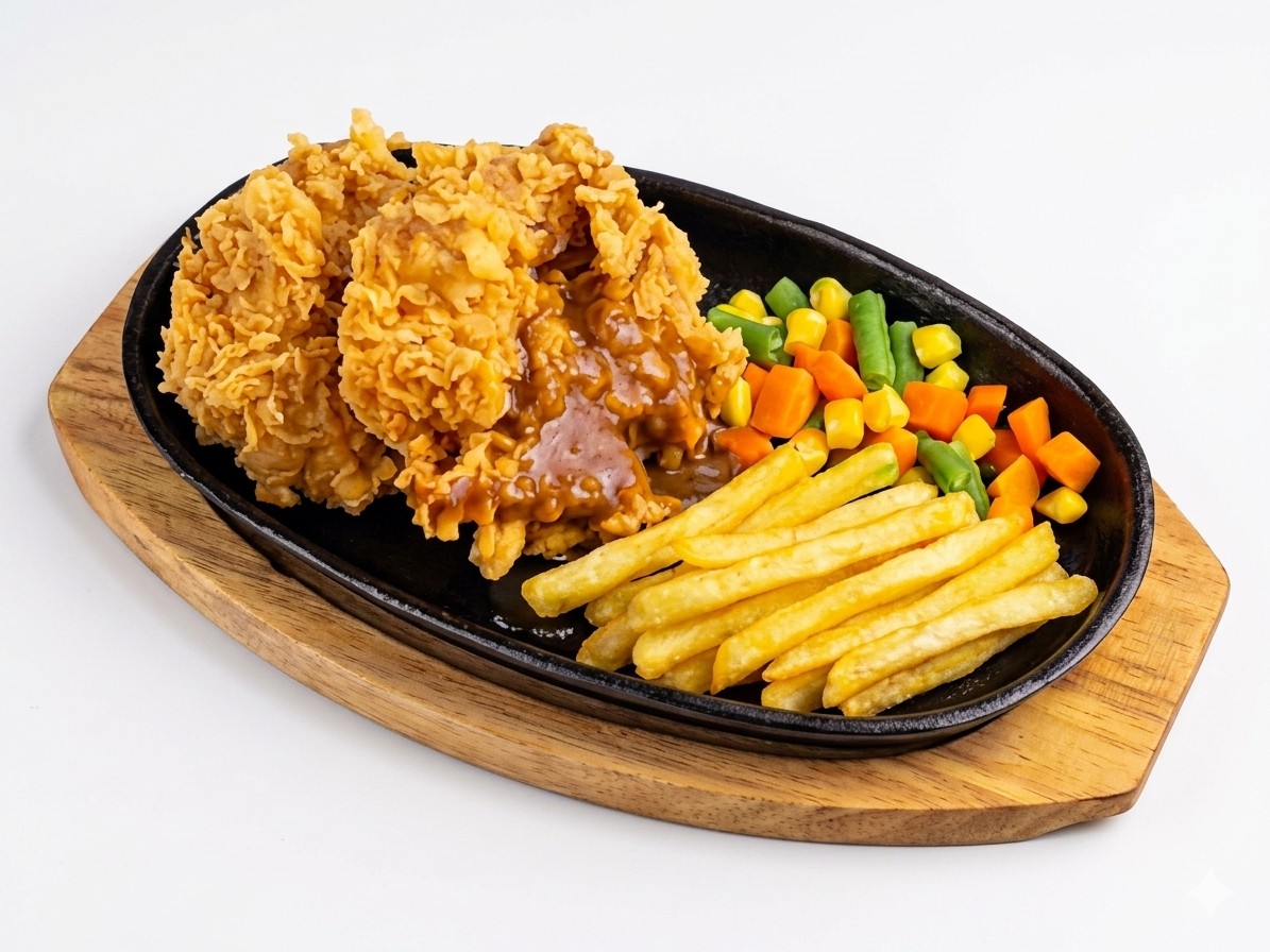 Kentang Goreng dan Chicken Steak