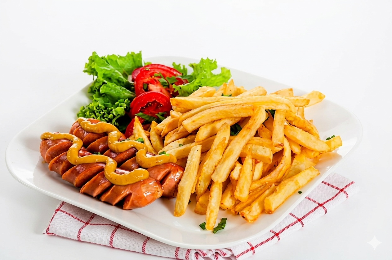 Kentang Goreng dan Sosis